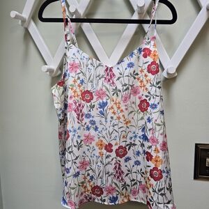 NWT Skies Are Blue Floral Camisole with Pink and Red Accents
